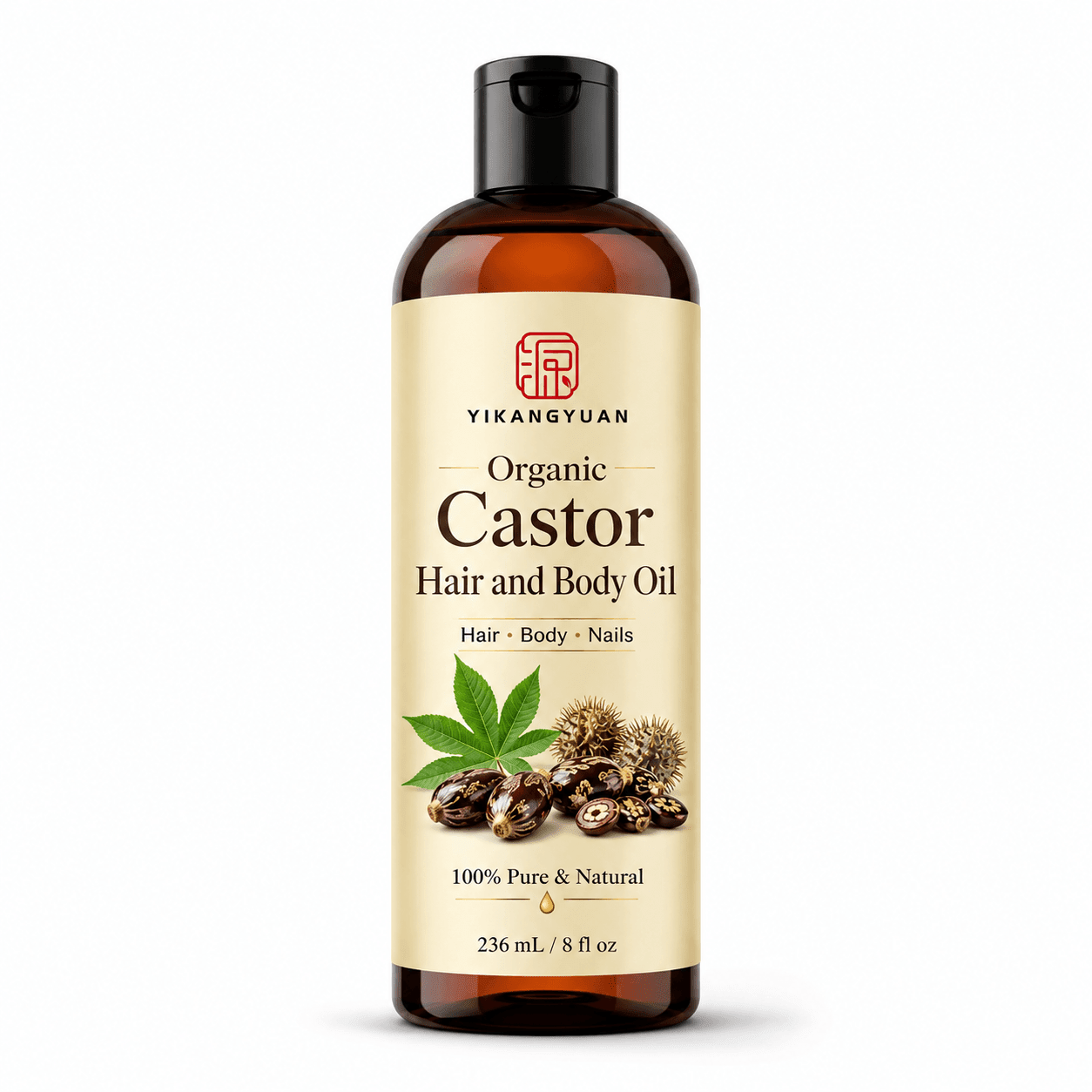 Huile cheveux et corps au ricin biologique