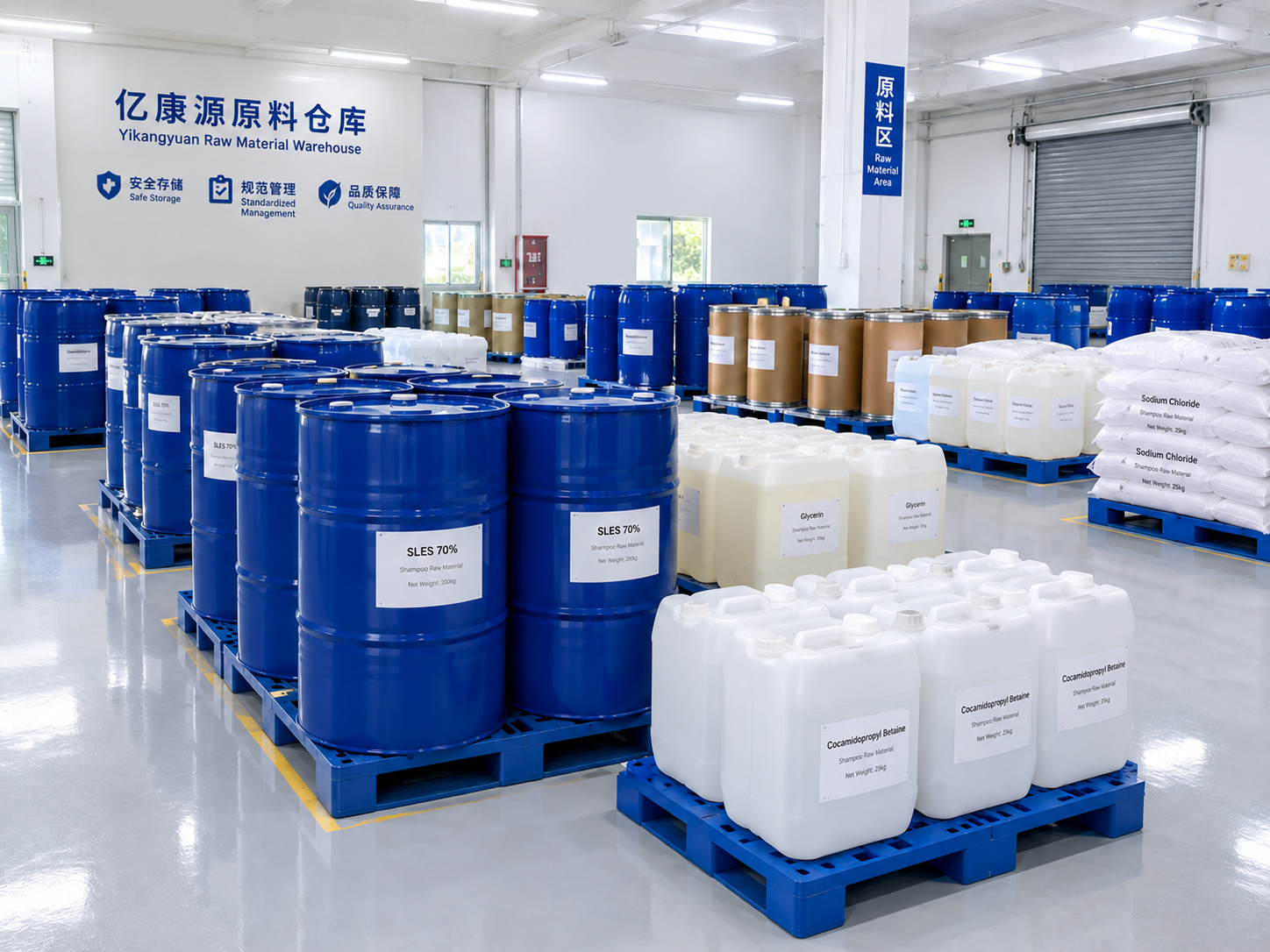 洗发水原料仓库全景